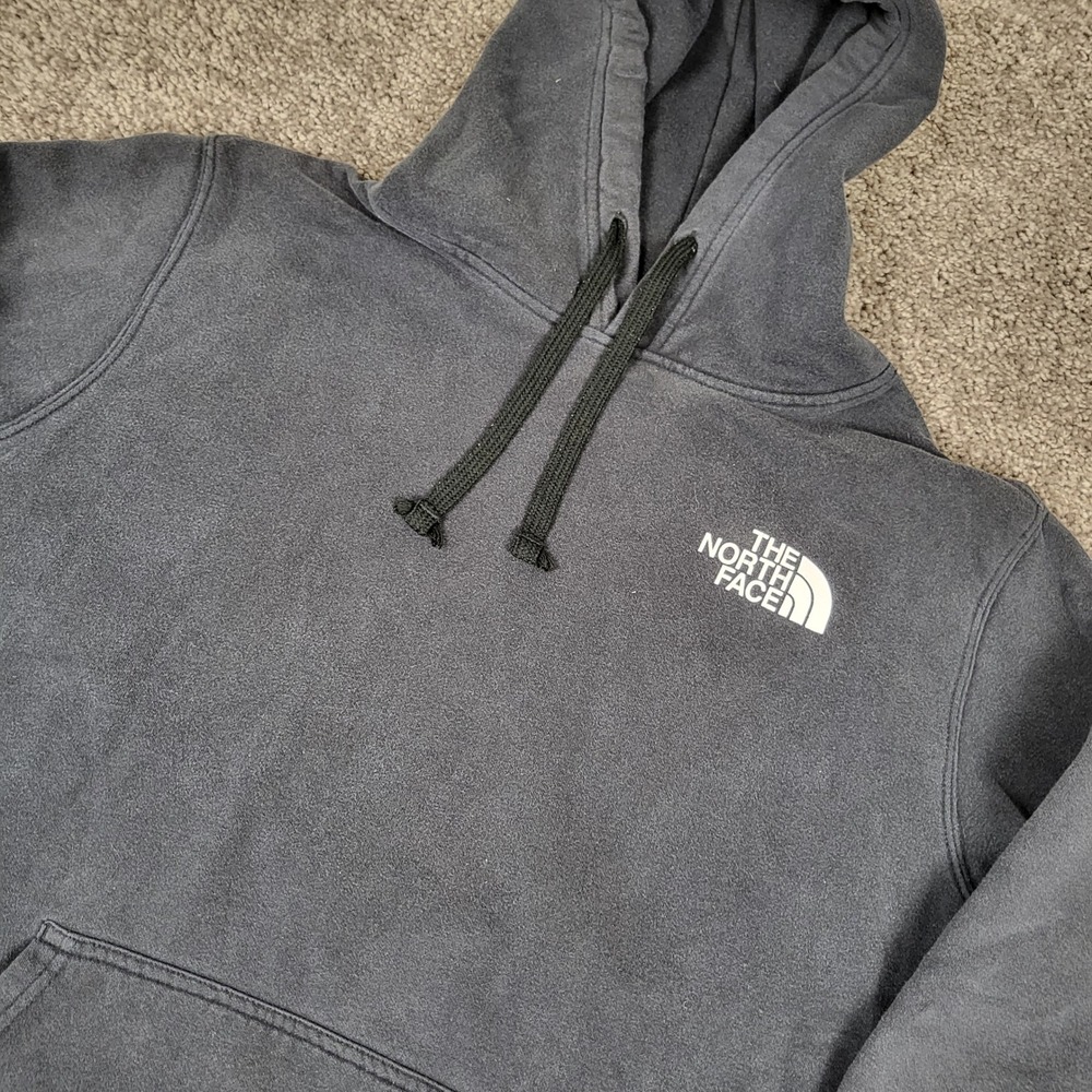 The North Face Hoodie Mens XL Black Good Red Box Logo A3FRE Faded Gorpcore
